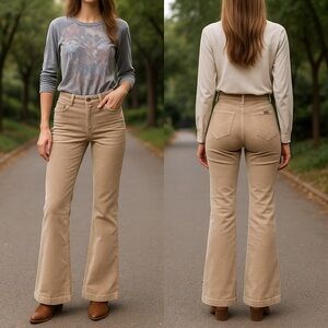 Rolla’s Eastcoast Flare Jeans Women’s 27 High Rise Corduroy Beige